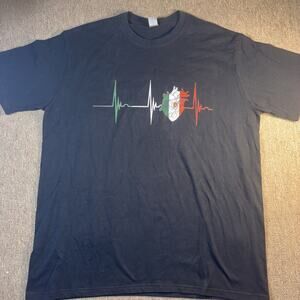 Italian Pride Men’s T-shirt XL Black NWOT EKG 24x31